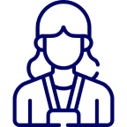 Icon of a woman wearing a medal.